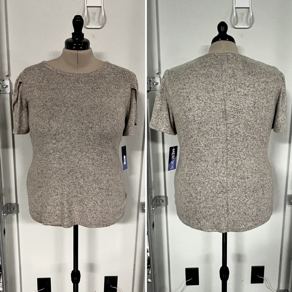 NWT Meri Skye heather gray shirt-sleeve top - size 0X